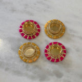Mini Pink & Yellow Thread Diyas (Set of 4)