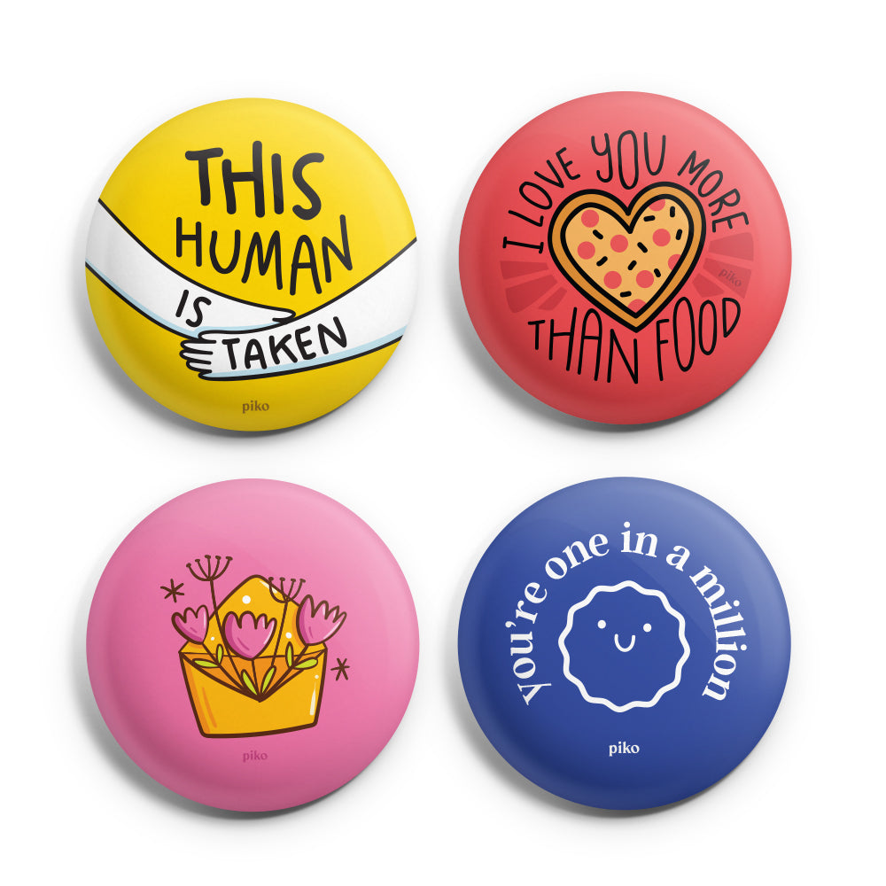 Badge Magnets - In Love (Set of 4)
