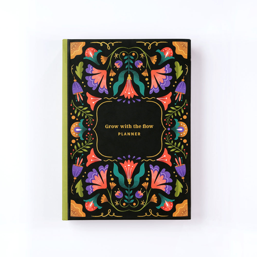 Floral Midnight Undated Planner (Illustrated Black Cover)