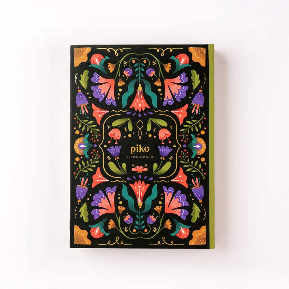 Floral Midnight Undated Planner (Illustrated Black Cover)