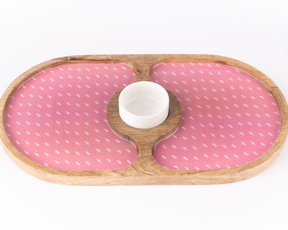 Blush Pink Chip & Dip Platter (Oval)