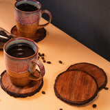 Wooden Bark Coasters (Set of 4)
