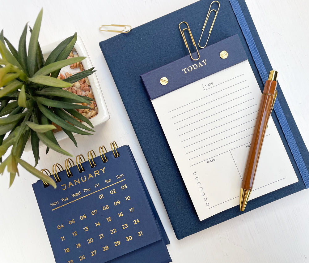 Blue Daily Planner Notepad