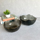 Celine Crackled Glass Bowls (Black)