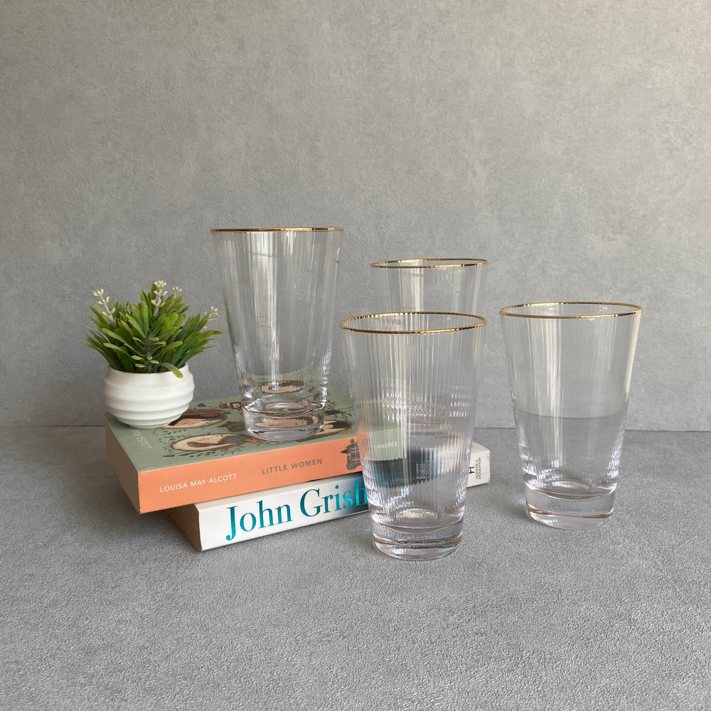 Esme Conical Tall Fluted Glasses (Set of 4)