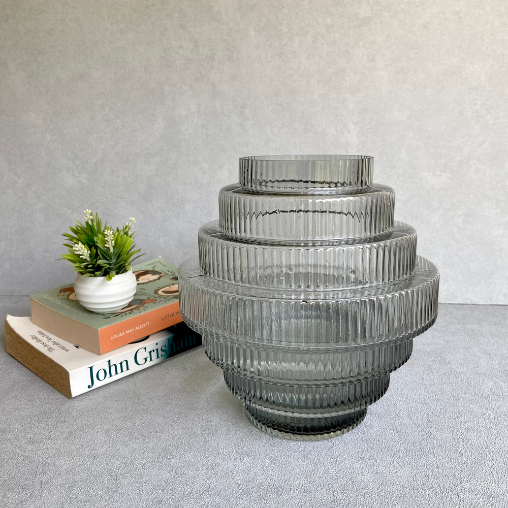 Amara Grey Glass Vase