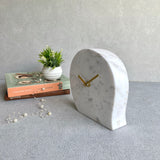 Alfie White Marble Clock
