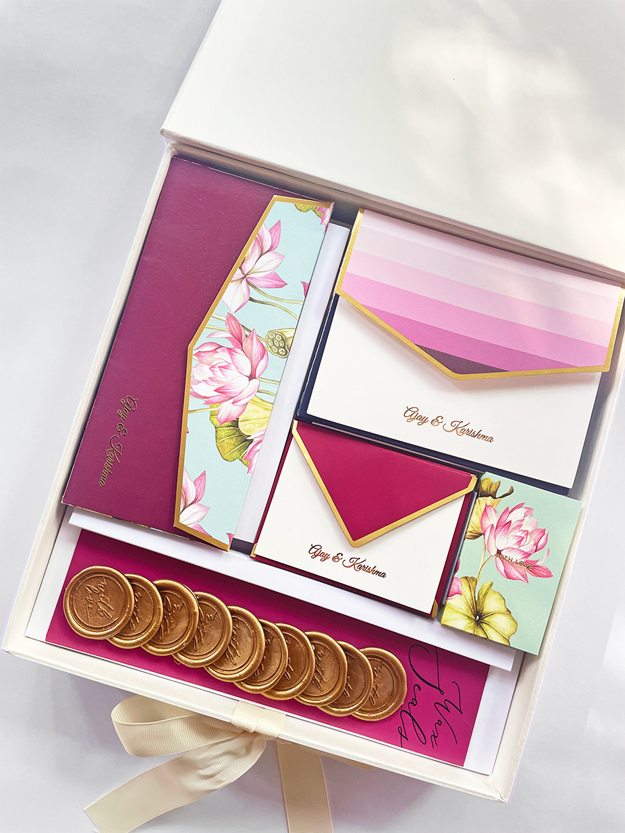 Lotus Personalized Stationery Boxed Set