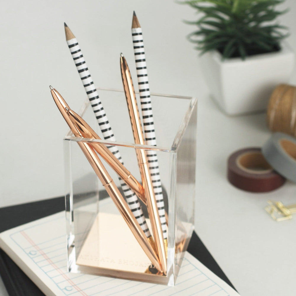 Rose Gold Acrylic Pen/Pencil Holder