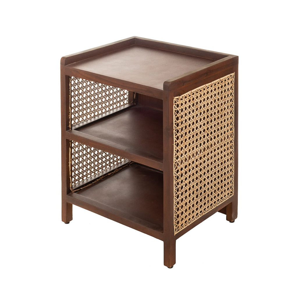 Asbury Brown Cane Side Table