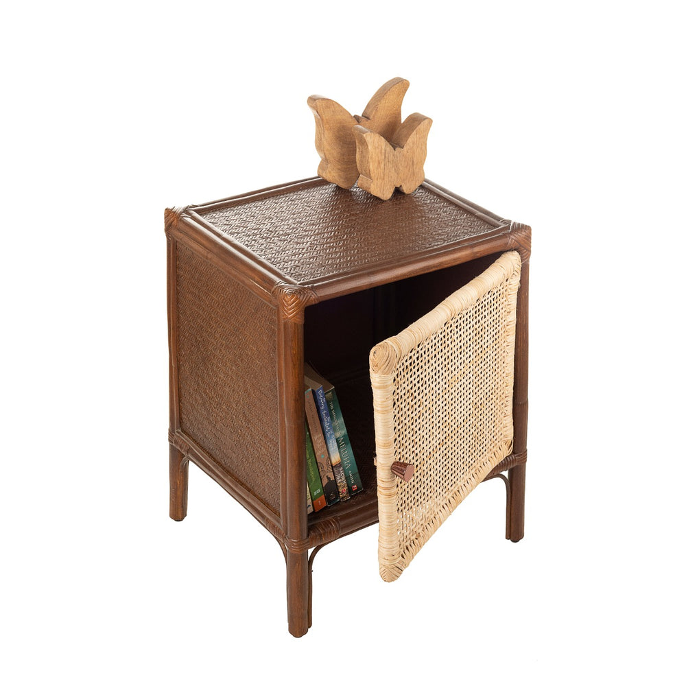 Pecan Bamboo Side Table