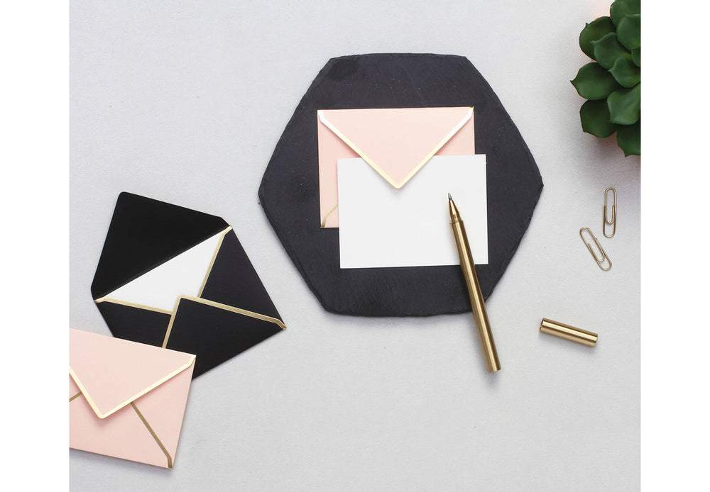 Blush & Black Mini Notecards with Envelopes