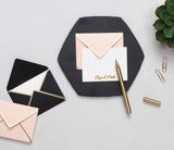 Blush & Black Mini Notecards with Envelopes